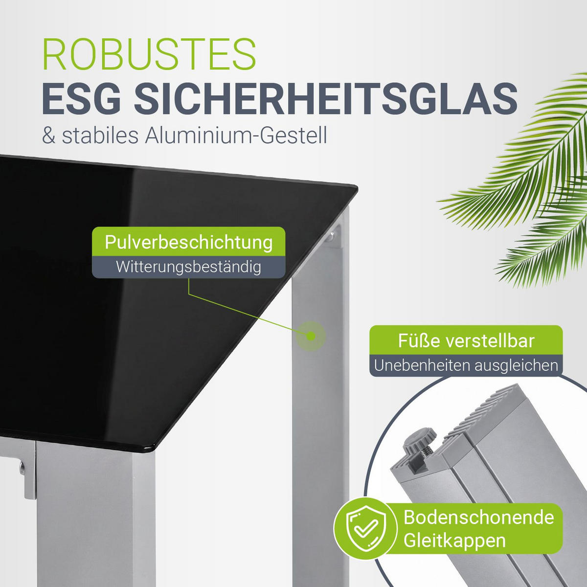 GARTENGARNITUR Milano 7-tlg. - Silberfarben, Metall - Juskys