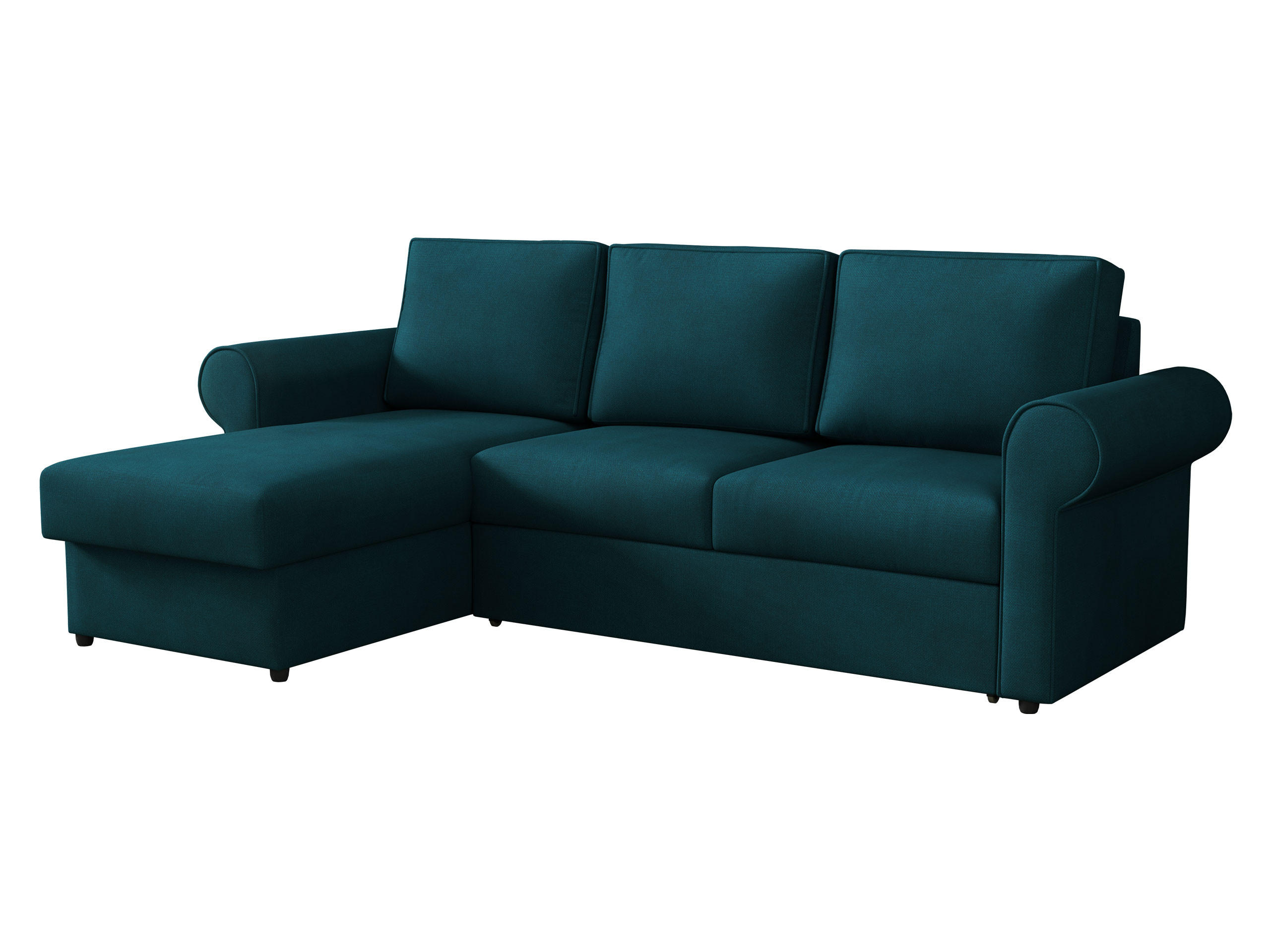 ECKSOFA Monaco - Dunkelgrün/Schwarz, Holz/Textil (246/155cm) - MIRJAN24