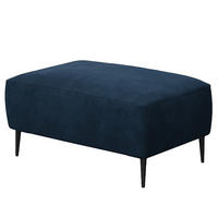 POLSTERHOCKER - Schwarz/Dunkelblau, Textil/Metall (90/45/60cm) - home24