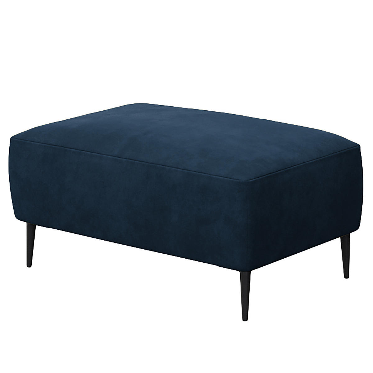 POLSTERHOCKER - Schwarz/Dunkelblau, Textil/Metall (90/45/60cm) - home24