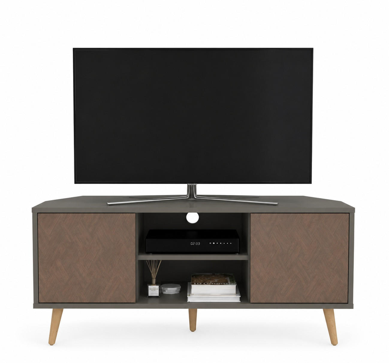 TV-ELEMENT Lesson Kaffeebraun und Galaxy Vintage - Dunkelgrau/Braun, Holzwerkstoff (120/59.8/45cm) - Decorotika