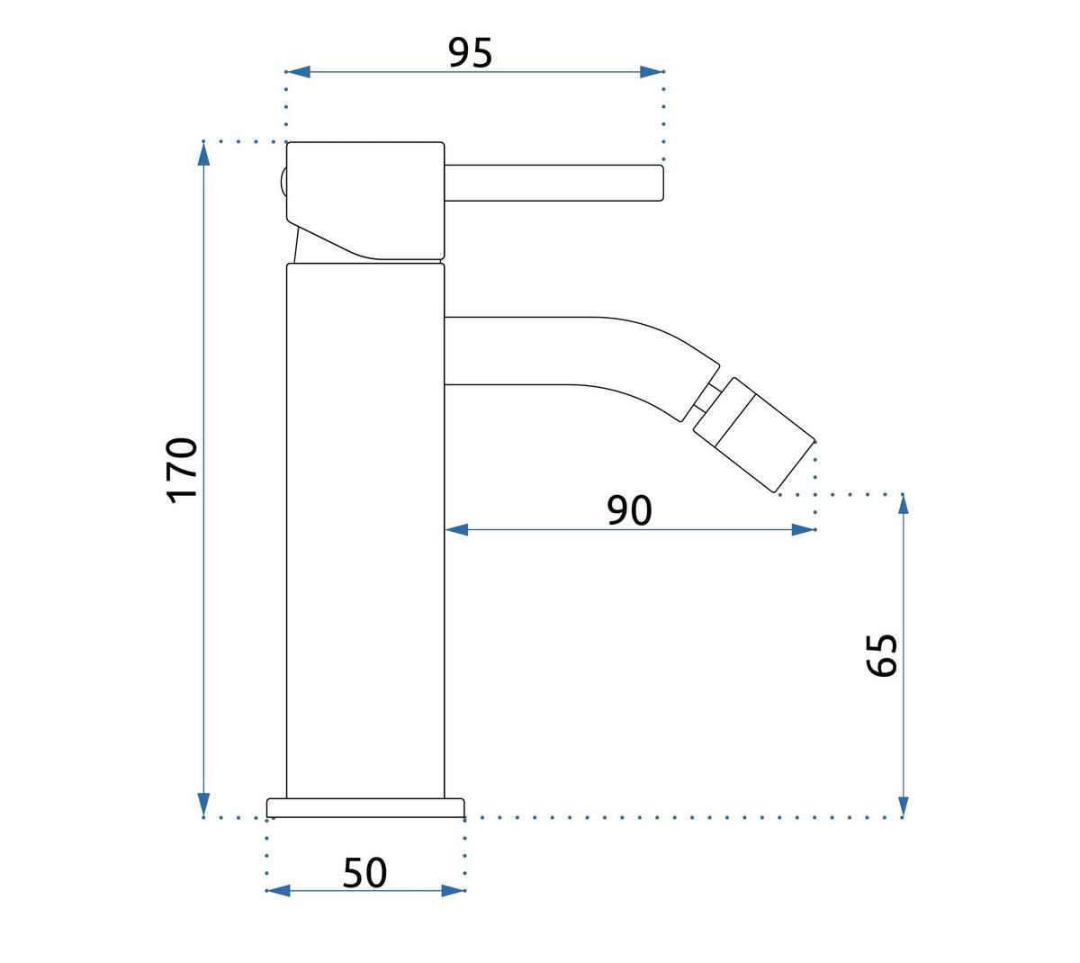 BIDETARMATUR Rea Lungo Titan - Titanfarben, Metall (20/17/9cm) - REA