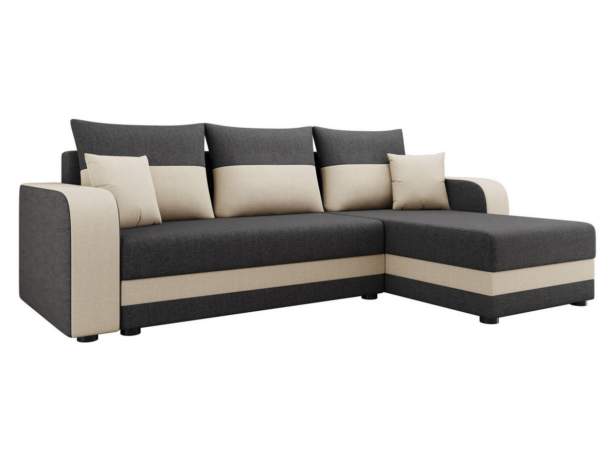 ECKSOFA Hewlet Bis - Creme/Schwarz, Holz/Kunststoff (237/139cm) - MIRJAN24