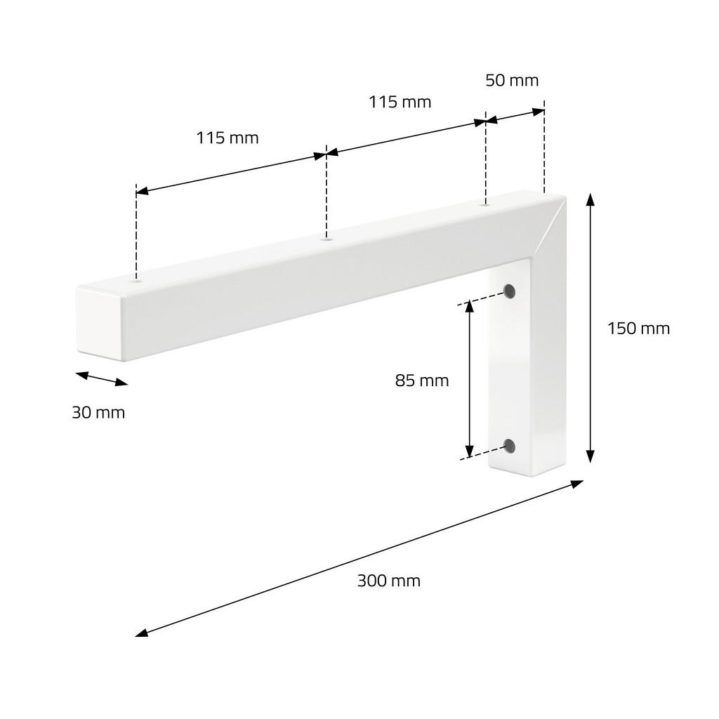 Thumbnail - Ml-Design Wandhalterung, Weiß, Metall, 15x3x30 cm, Wohnzimmer, Regale, Wandboards
