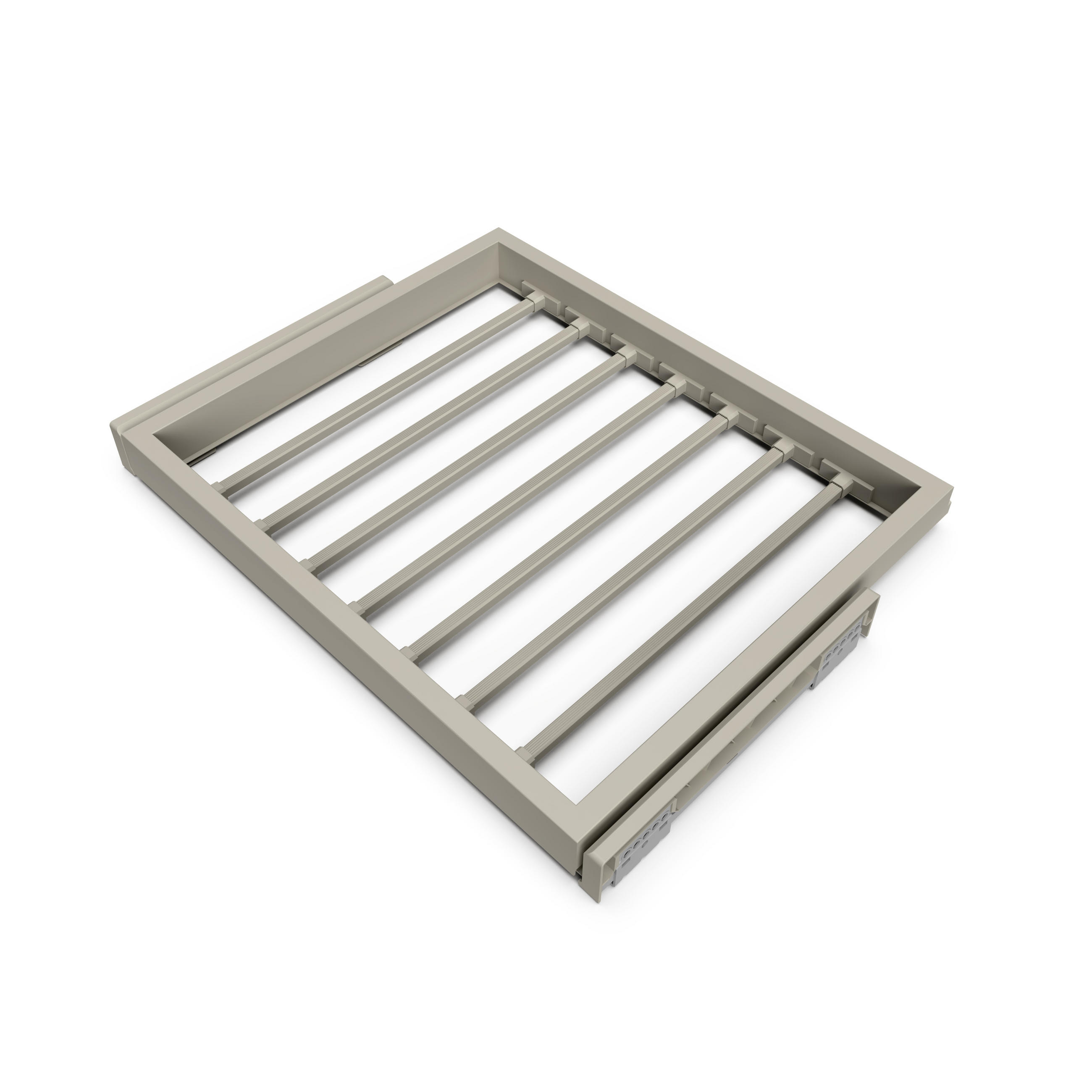 HOSENTRÄGER und Hack Gleitrahmen für Kleiderschränke, sanftes Schließen, verstellbar, Modul 600mm, Steingrau 7er-set - Grau, Metall (55/15/52.5cm) - EMUCA