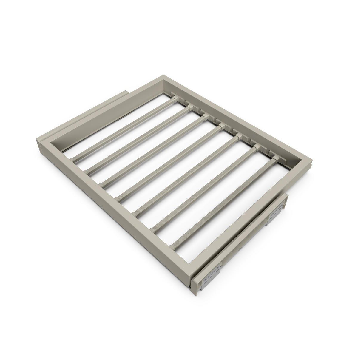 HOSENTRÄGER und Hack Gleitrahmen für Kleiderschränke, sanftes Schließen, verstellbar, Modul 600mm, Steingrau 7er-set - Grau, Metall (55/15/52.5cm) - EMUCA