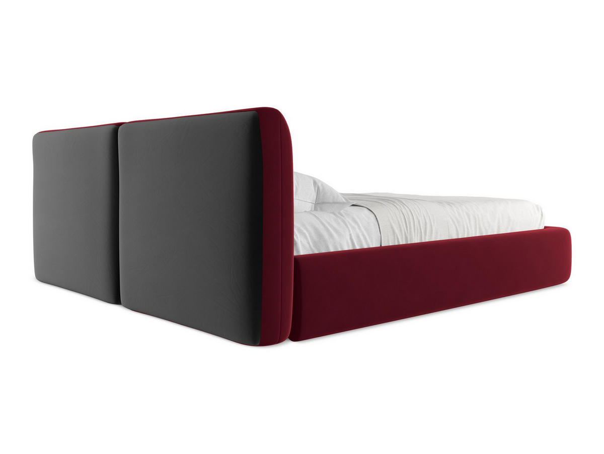 POLSTERBETT mit Bettkasten und Lattenrost 200x228 Rot - Bordeaux/Rot, Kunststoff/Textil (180/200cm) - Makamii