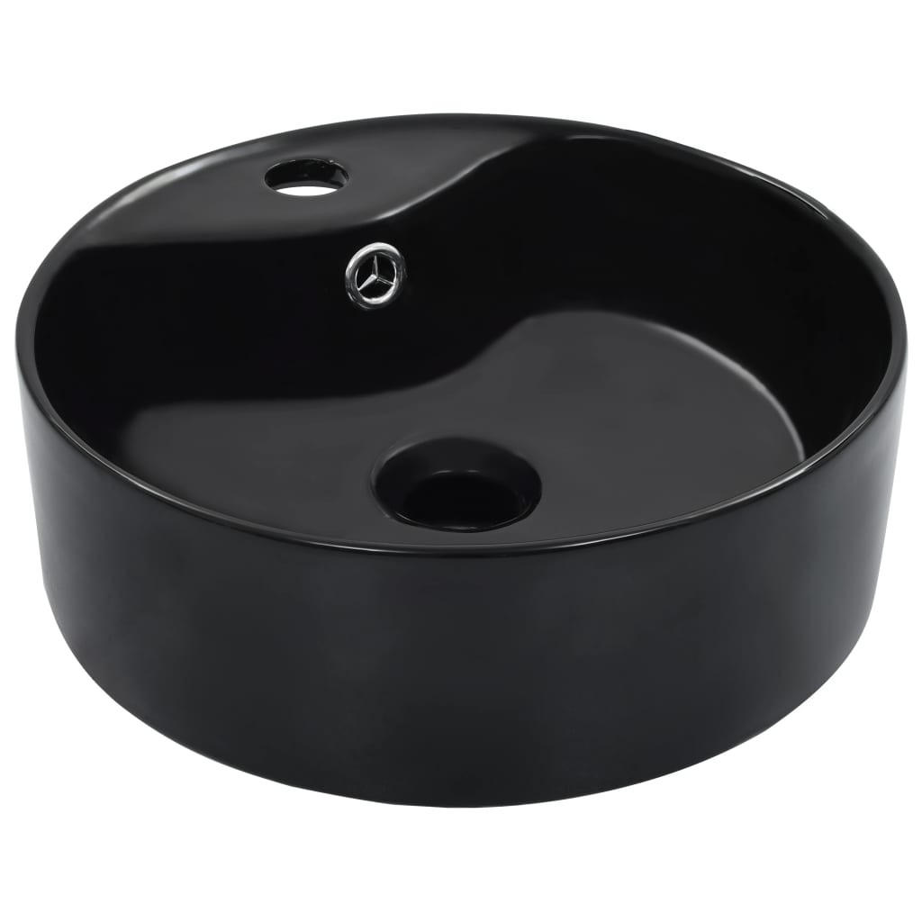 vidaXL Waschbecken Schwarz 36x13x36 cm