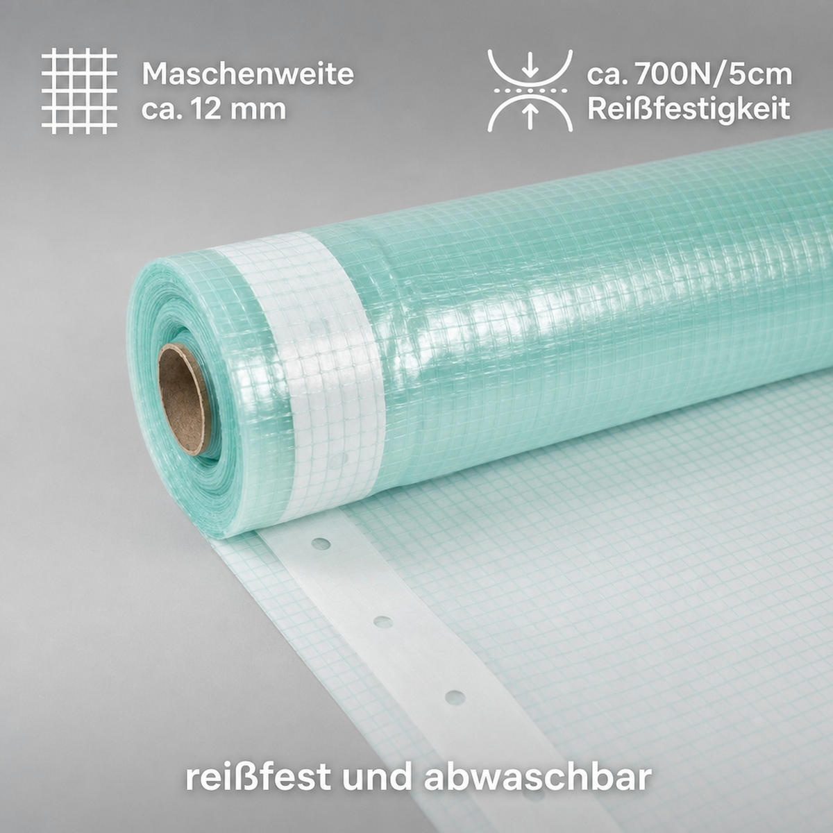 GITTERFOLIE m. Nagelrand 3 Breite x 8 Meter - Türkis, Kunststoff (800/300/1cm) - BONI-SHOP