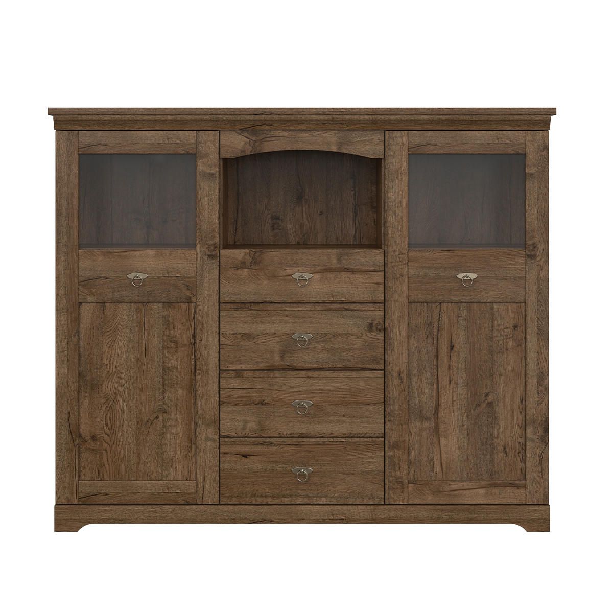 SIDEBOARD Noé Dunkles Holz - Braun, Holzwerkstoff (153/129/44cm) - Petits-meubles