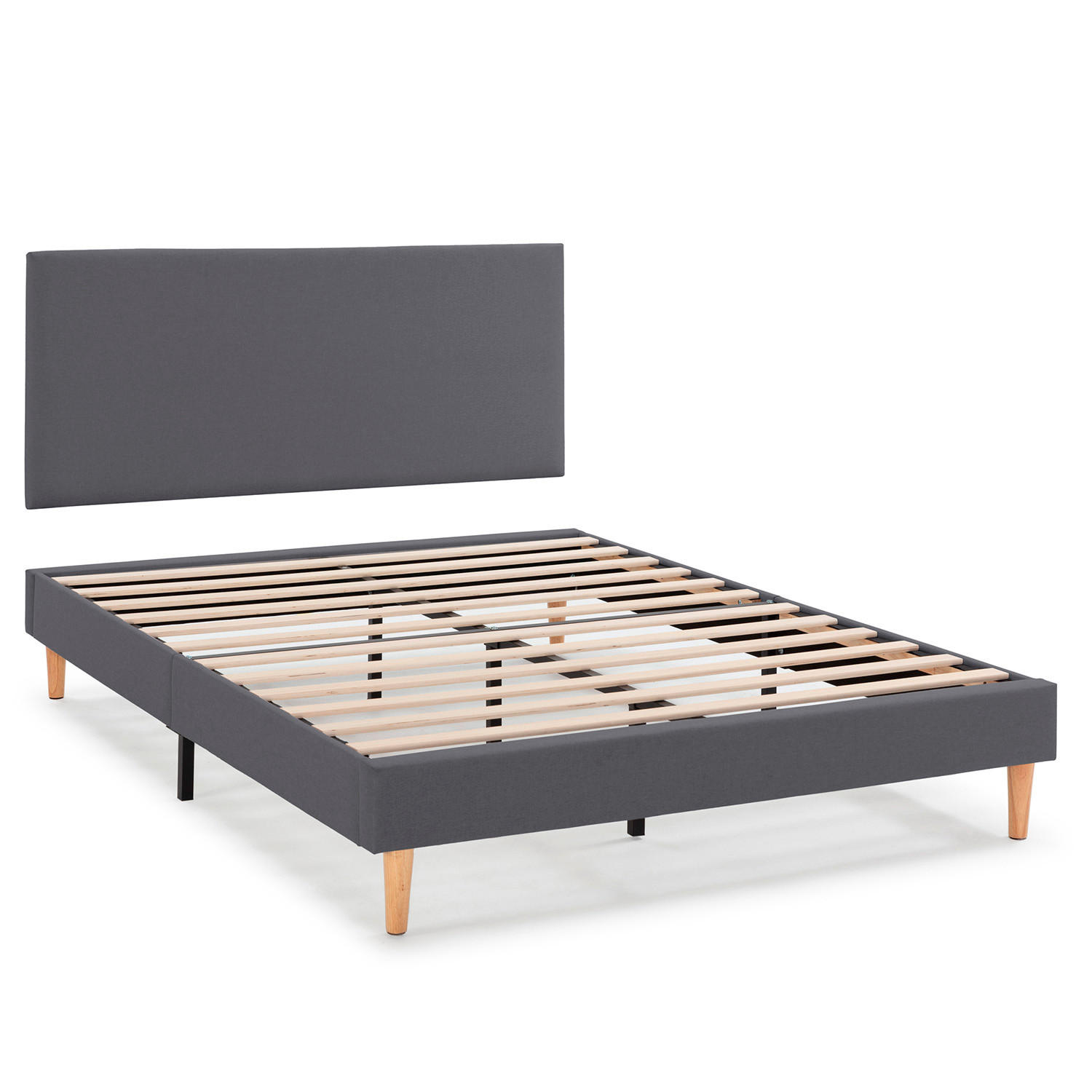 POLSTERBETT + kopfteil 160x200 cm Aura, Dunkelgrau - Dunkelgrau, Textil (200/160/90cm) - VS Venta-stock