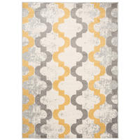 TEPPICH LAZUR Weiß 160/220 cm - Ecru/Currygelb, Kunststoff (160/220cm) - Tapiso