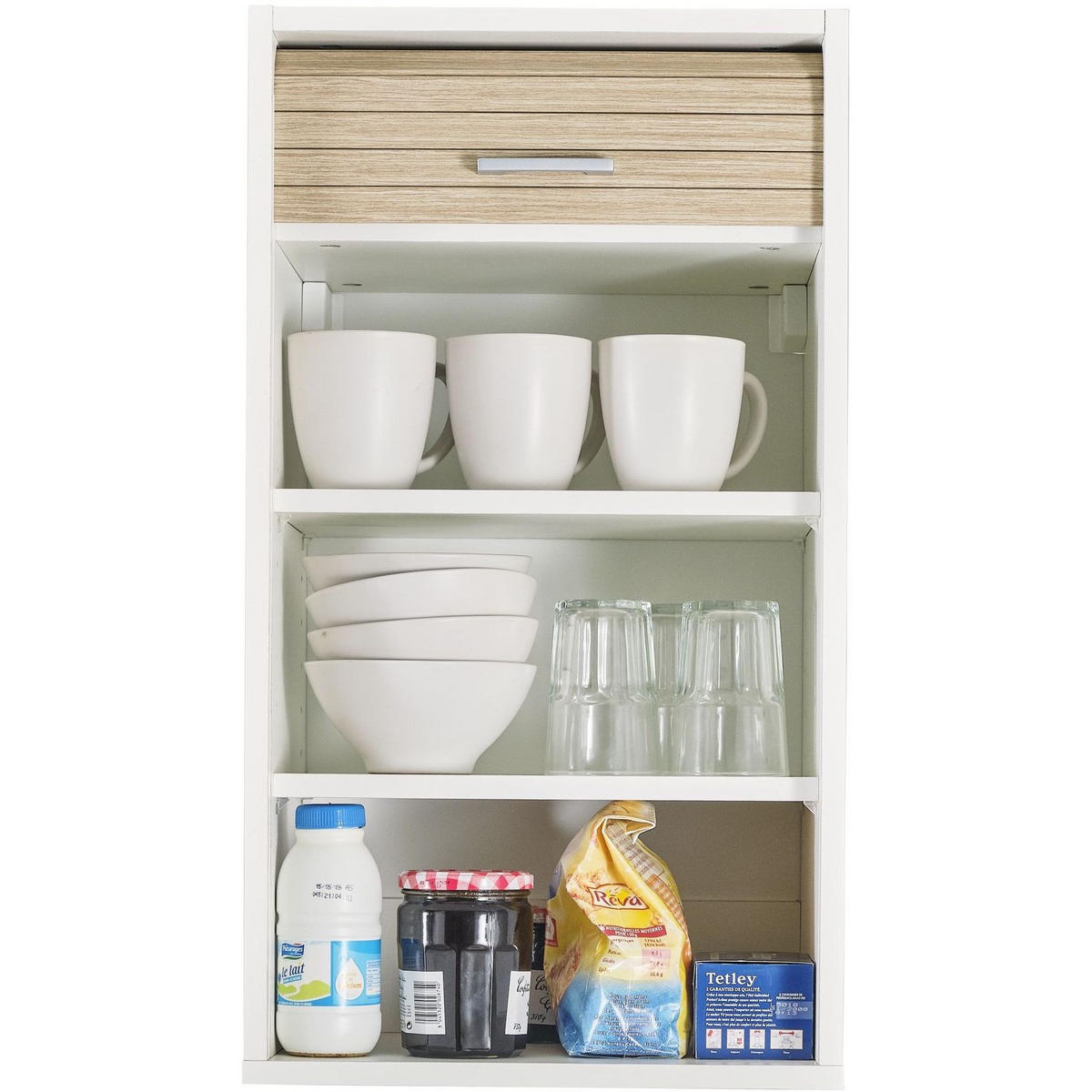 KÜCHENOBERSCHRANK mit Rolladentür 35/40/72cm - Weiß, Holzwerkstoff (40/72/35cm) - Simmob