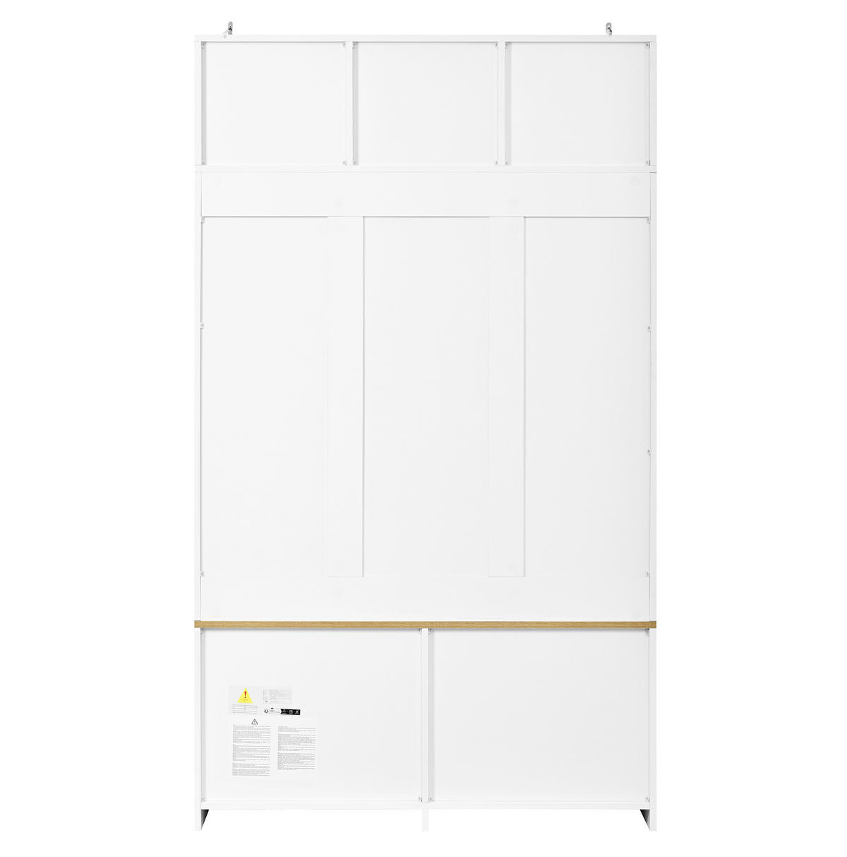 DIELENGARDEROBE mit 4 Haken und Sitzbank, 105/40/180 cm, Natur/Weiß - Naturfarben, Holzwerkstoff (105/180/40cm) - BEAOK