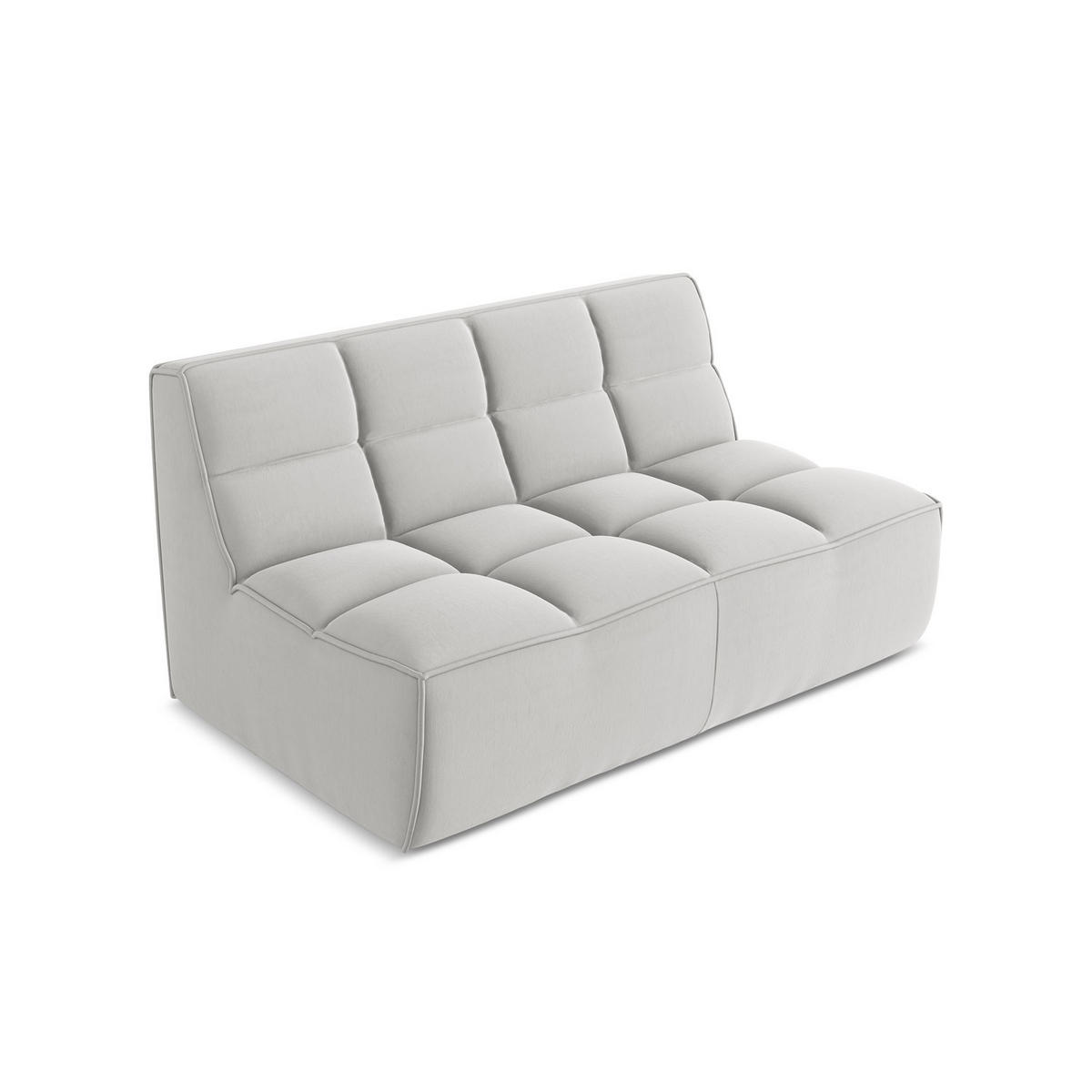 2-SITZER-SOFA Samt Stoff Grau - Silberfarben/Schwarz, Kunststoff/Textil (160/75/93cm) - LaMiaSofa