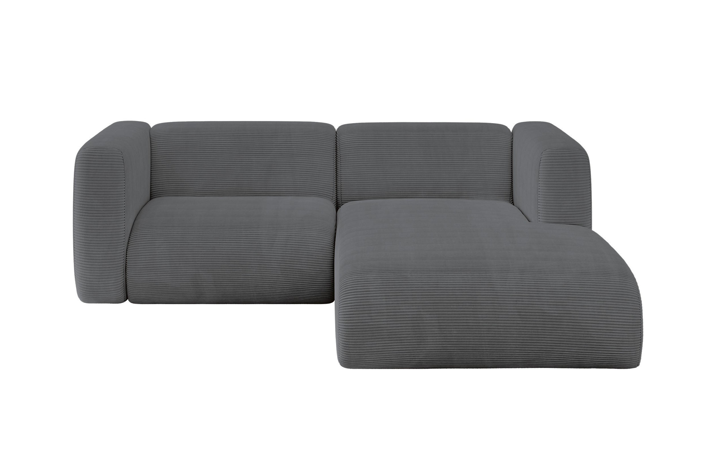 ALTDECOR ROHOVÁ SEDAČKA S PRAVOU OTOMANOU MIRA-L1 227x179x89 Tmavě šedá Manšestr