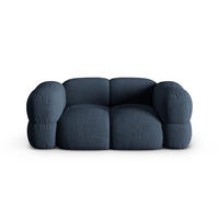 SOFA Loretto aus strukturiertem Stoff dunkelblau 2 Sitzplätze - Dunkelblau, Textil (100/68/180cm) - Cosmopolitan Design