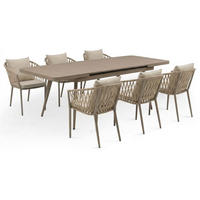 GARTENMÖBEL SET SUNNY 7er Set braun, champagne - Braun, Metall - IDIMEX