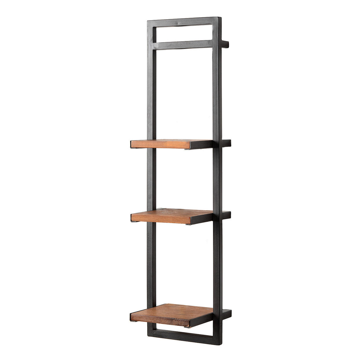 WANDREGAL - Akazie massiv / Metall - Akaziefarben, Holz (22/85/19cm) - home24