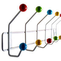 GARDEROBENLEISTE Colour Ball 12 Haken, bunte Kugeln weiß-bunt - Multicolor, Metall (50/15/6cm) - DESIGN DELIGHTS