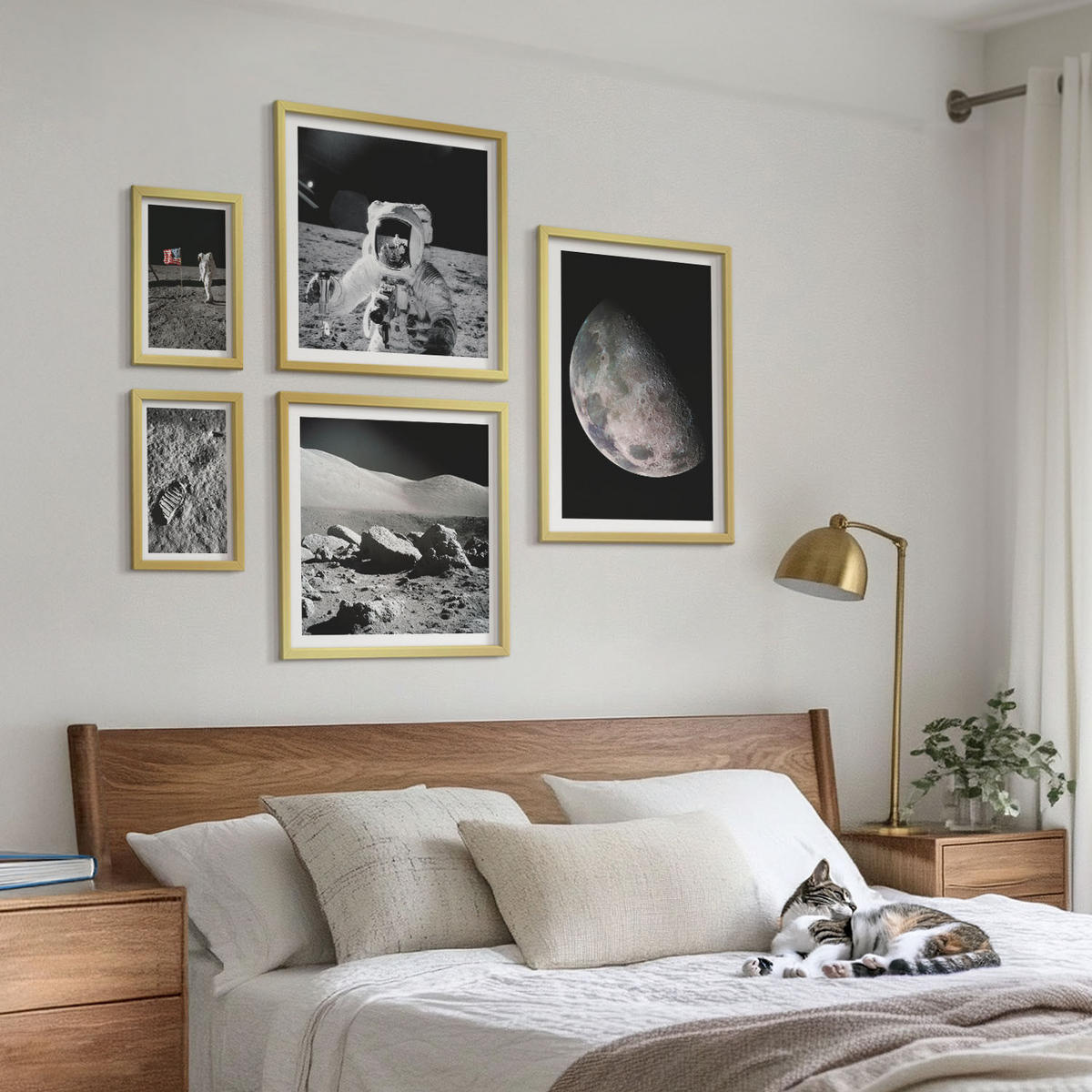 WANDBILDER 5er Set - 50x50 cm & 20x30 cm & 40x60 cm Goldrahmen - Gemälde von Zitronenbäumen - Goldfarben, Kunststoff (40/60cm) - ArtPrintCave