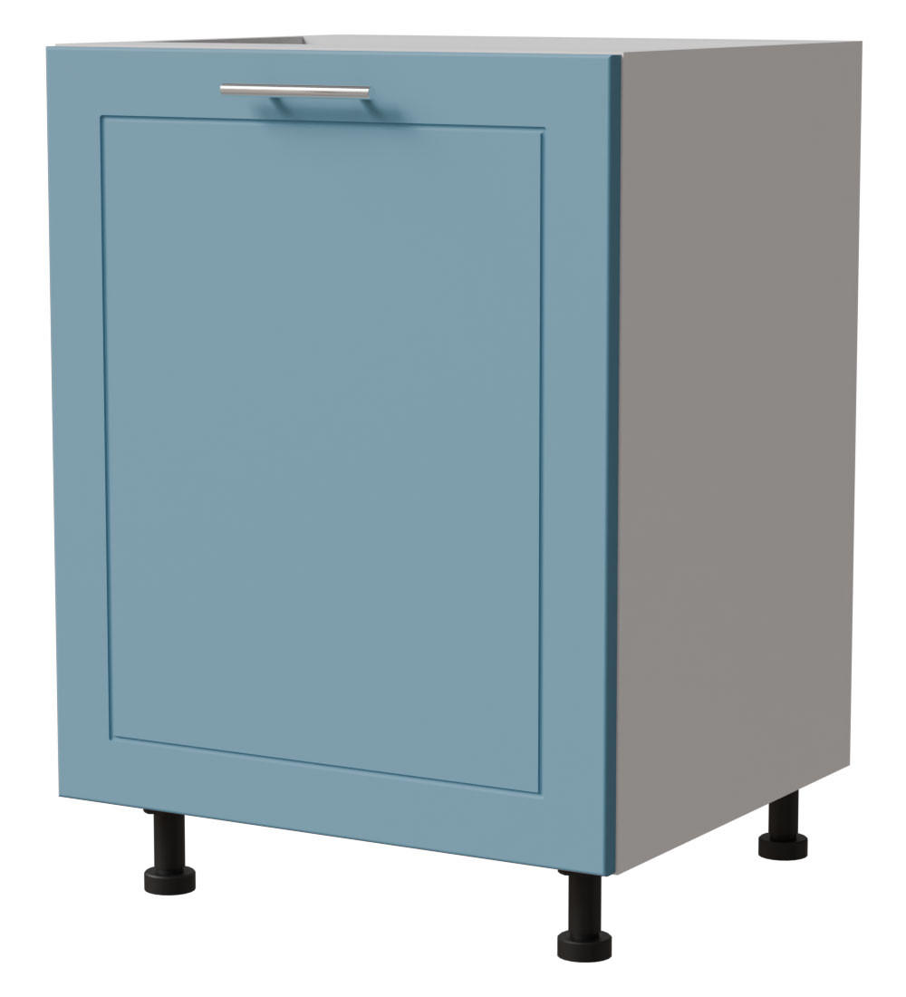 UNTERSCHRANK Bari D1D/60 Weiß / RAL 5024 pastellblau 60 / 50 / 82cm - Blau/Weiß, Holz/Holzwerkstoff (60/82/50cm) - Feldmann-Wohnen