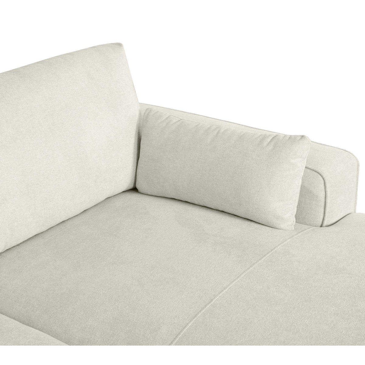ECKSOFA Webstoff Sand - Beige/Schwarz, Holz/Textil (305/105cm) - Furnhouse