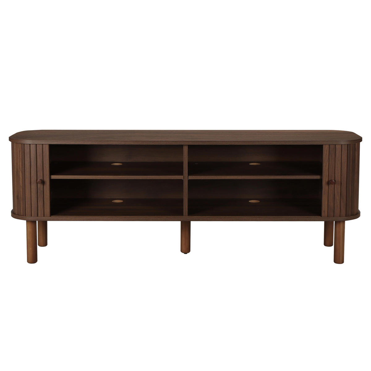 TV-SCHRANK, dunkles Holzeffekt - Braun, Holz (40/55/150cm) - Oviala