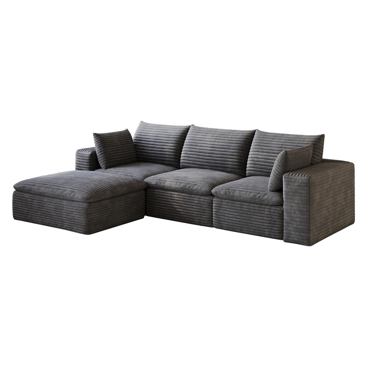 SOFA Modulární cloud pohovka z manšestru tmavě šedá 260 cm - tmavě šedá, textil (260/160cm) - Urban Meuble