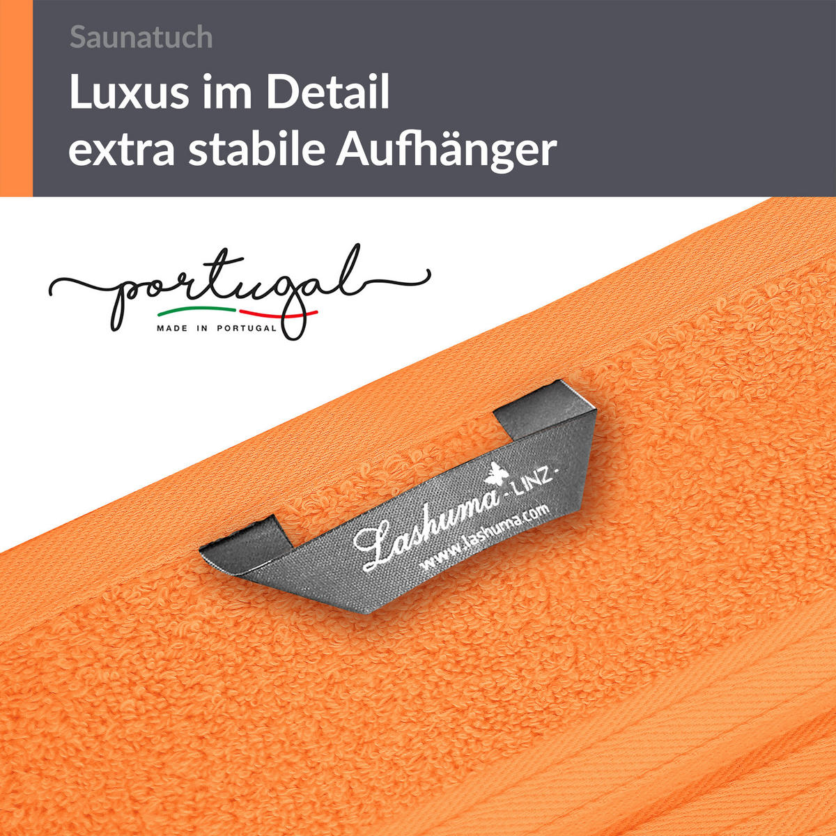 BADETUCH Linz Blutorange 100x200 cm - Orange, Textil (100/200cm) - Lashuma