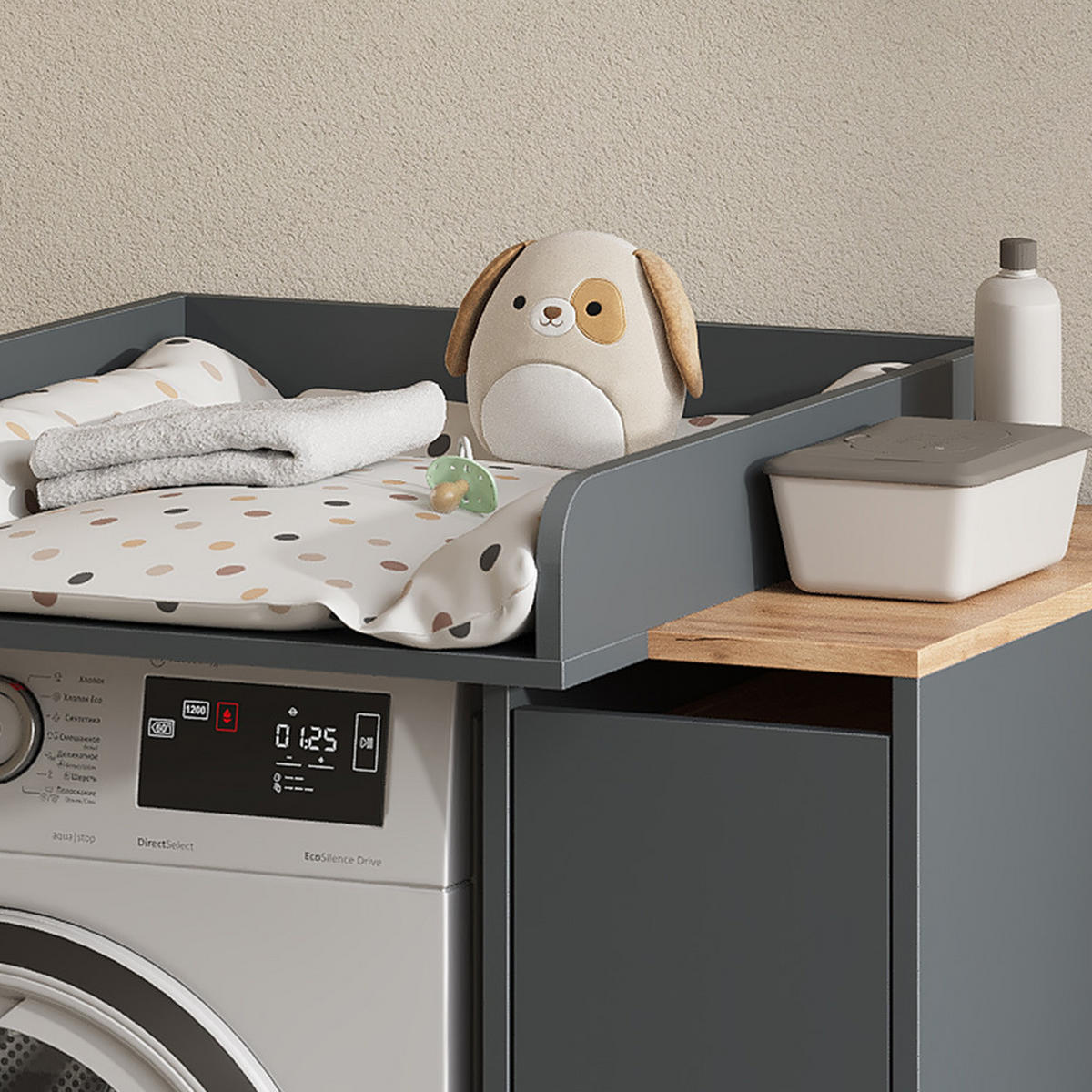 PŘEBALOVACÍ DESKA Viktor Antracit - antracitová, kompozitní dřevo (60/12.6/74.5cm) - Vicco