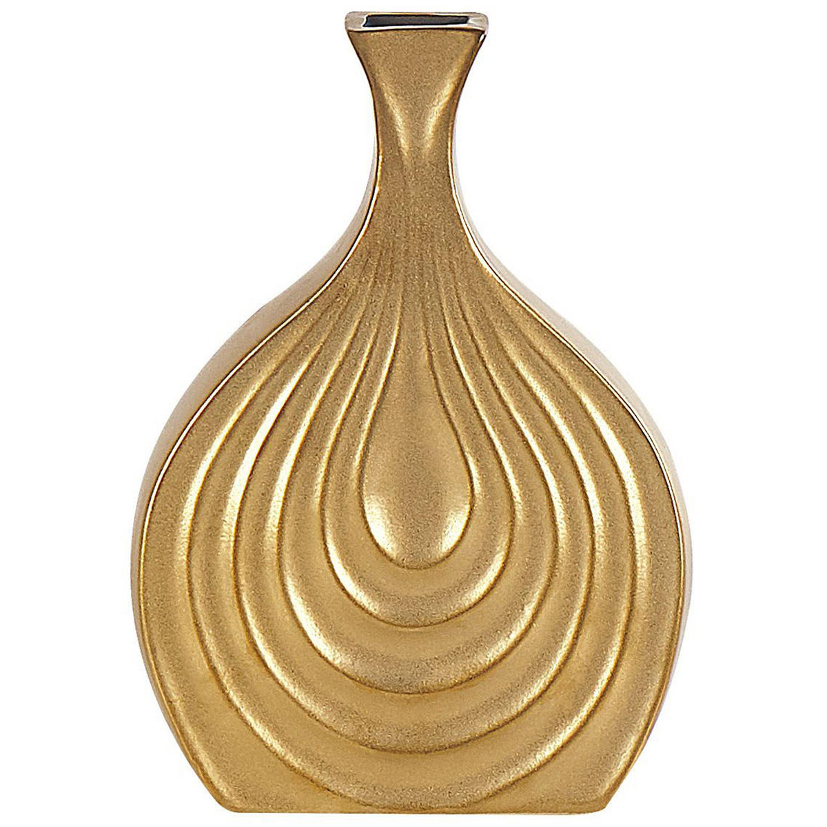 DEKOVASE Steinzeug gold Thapsus - Goldfarben, Keramik (25cm) - Beliani
