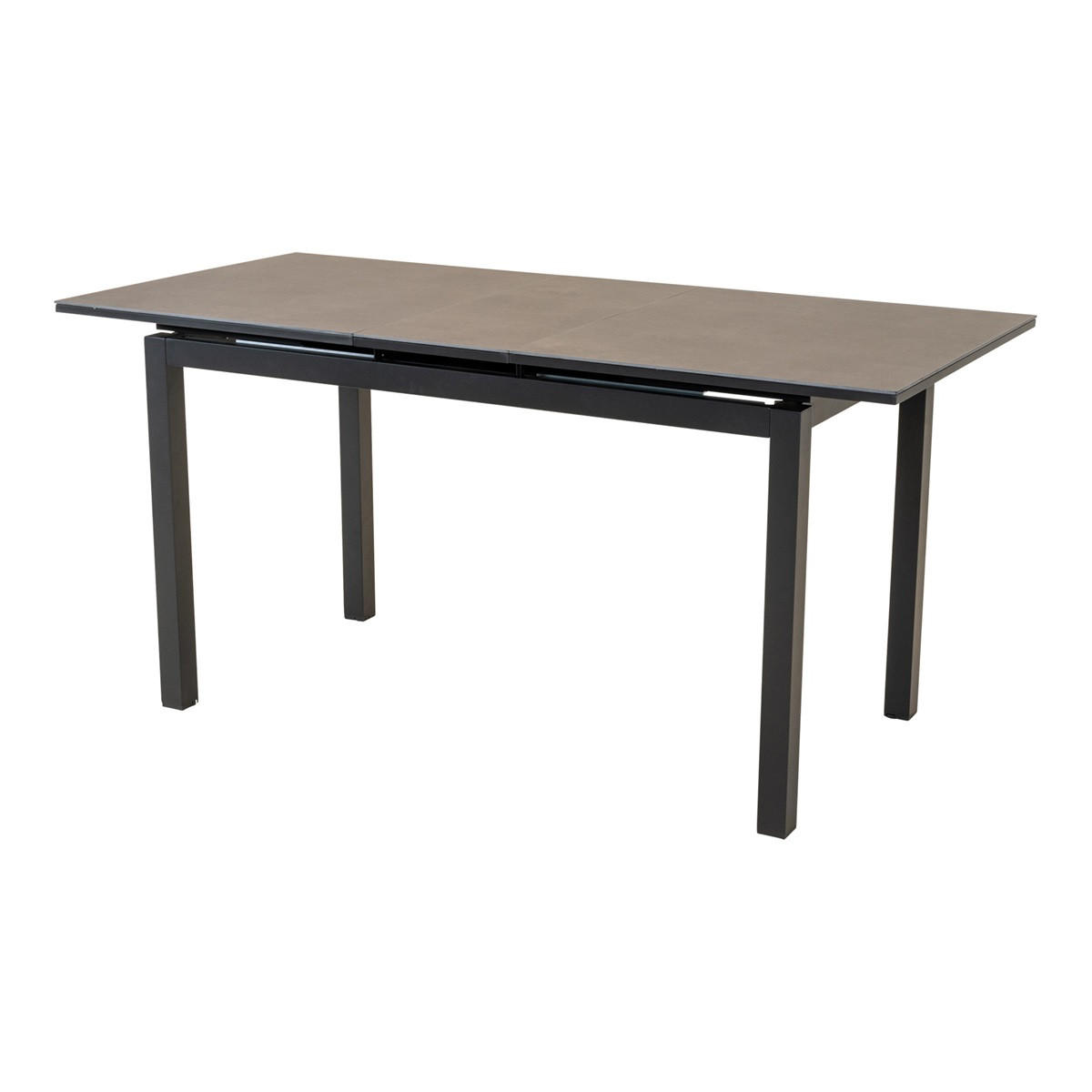 GARTENTISCH Lagos - Grau - 130/160/75/74 cm - Grau, Metall (130/75/74cm) - Lesli Living