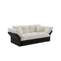SCHLAFSOFA aus Velours im Tufting-Design, 3-in-1 Funktion und Queen-Size Bett - Beige, Textil (190/91/85cm) - Urban Meuble