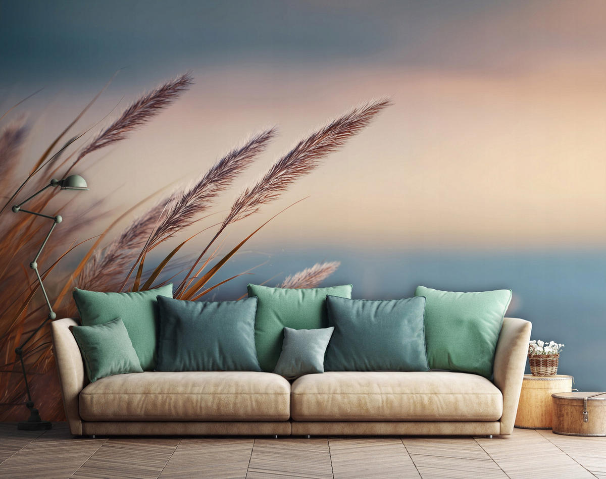 FOTOTAPETE Gras Natur Beige 250x175 cm - Multicolor, Papier (250/175cm) - Wallarena