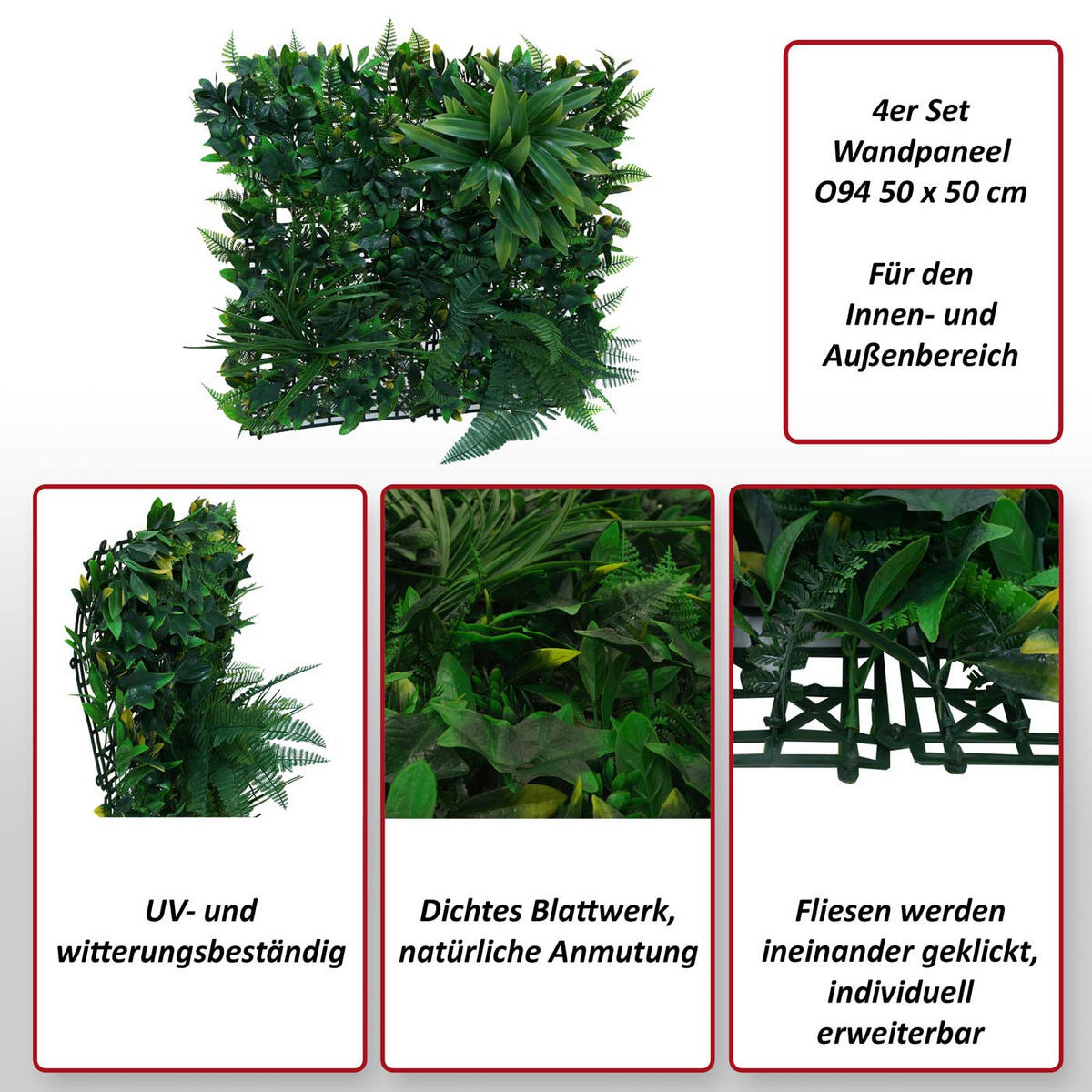 STENSKI PANEL Zeleni kompletni set - zelena, umetna masa (50/11/50cm) - MCW