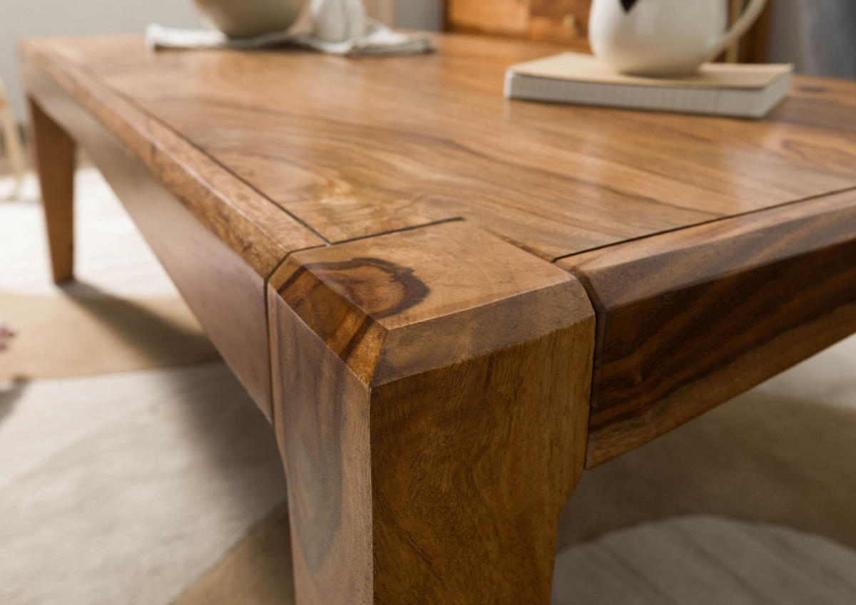 COUCHTISCH Sheesham 120x60x40 braun lackiert ANCONA #101 - Braun, Holzwerkstoff (120/60/40cm) - Massivmoebel24