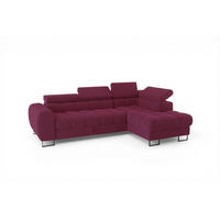 ECKSOFA Bastien Mit Schlaffunktion - Bordeaux, Holzwerkstoff/Textil (260/170cm) - Fun Möbel