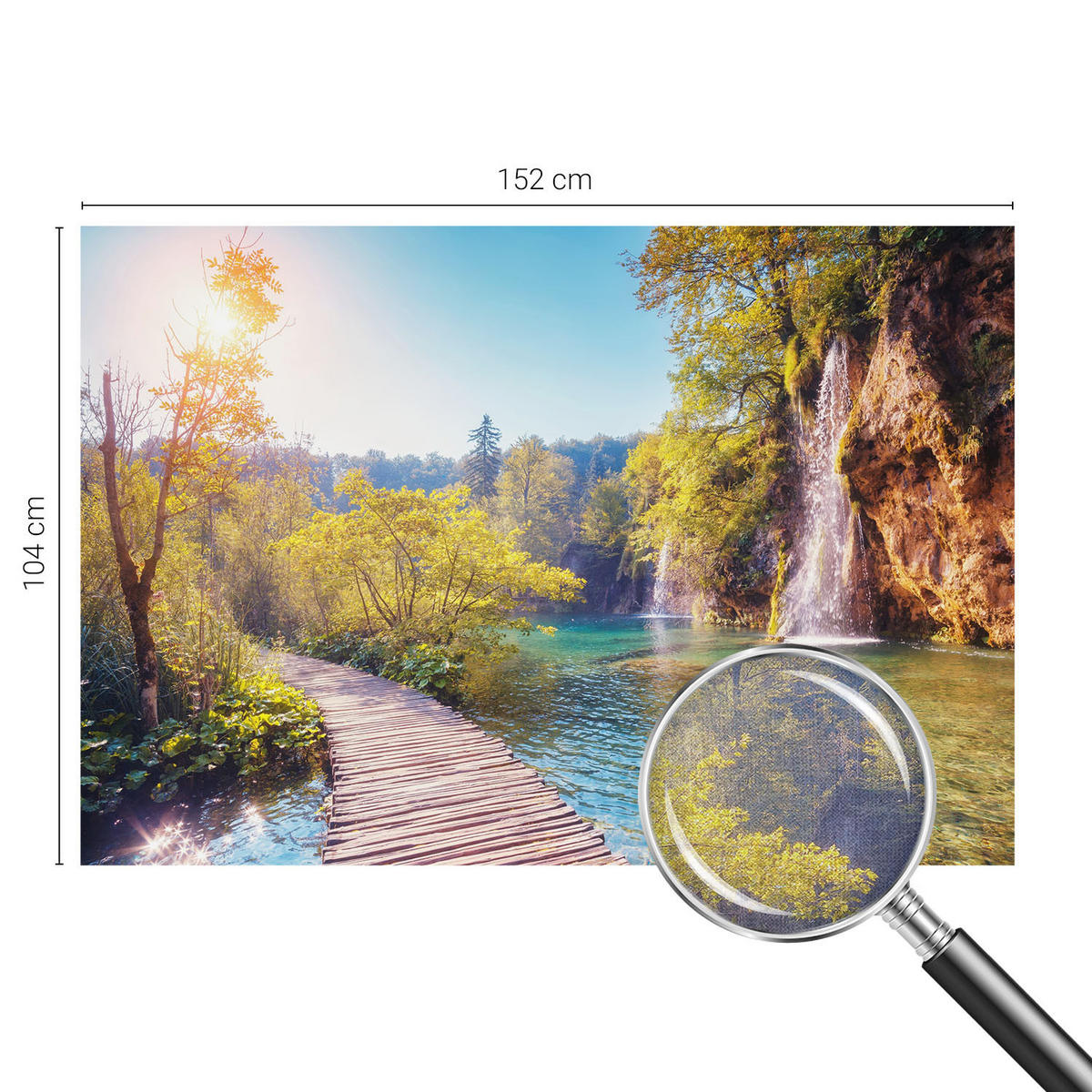 FOTOTAPETE 152x104 cm - Naturlandschaft - Grün, Textil (152/104cm) - Wallfluent
