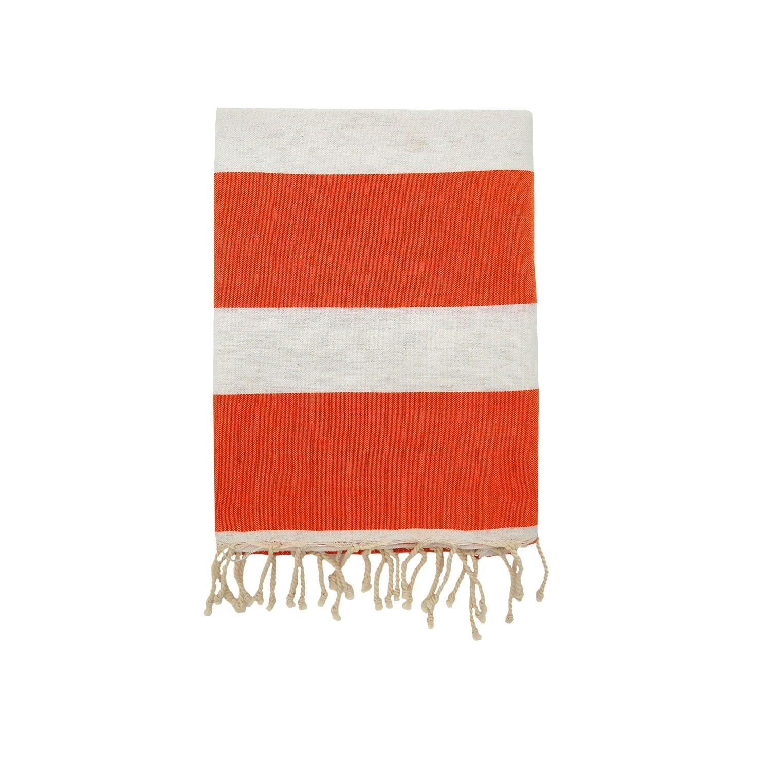 HAMAMTUCH Flachgewebe Traditionell Orange 100x200 190g/m² - Transat Orange - Orange, Textil (100/200cm) - LE COMPTOIR DE LA PLAGE