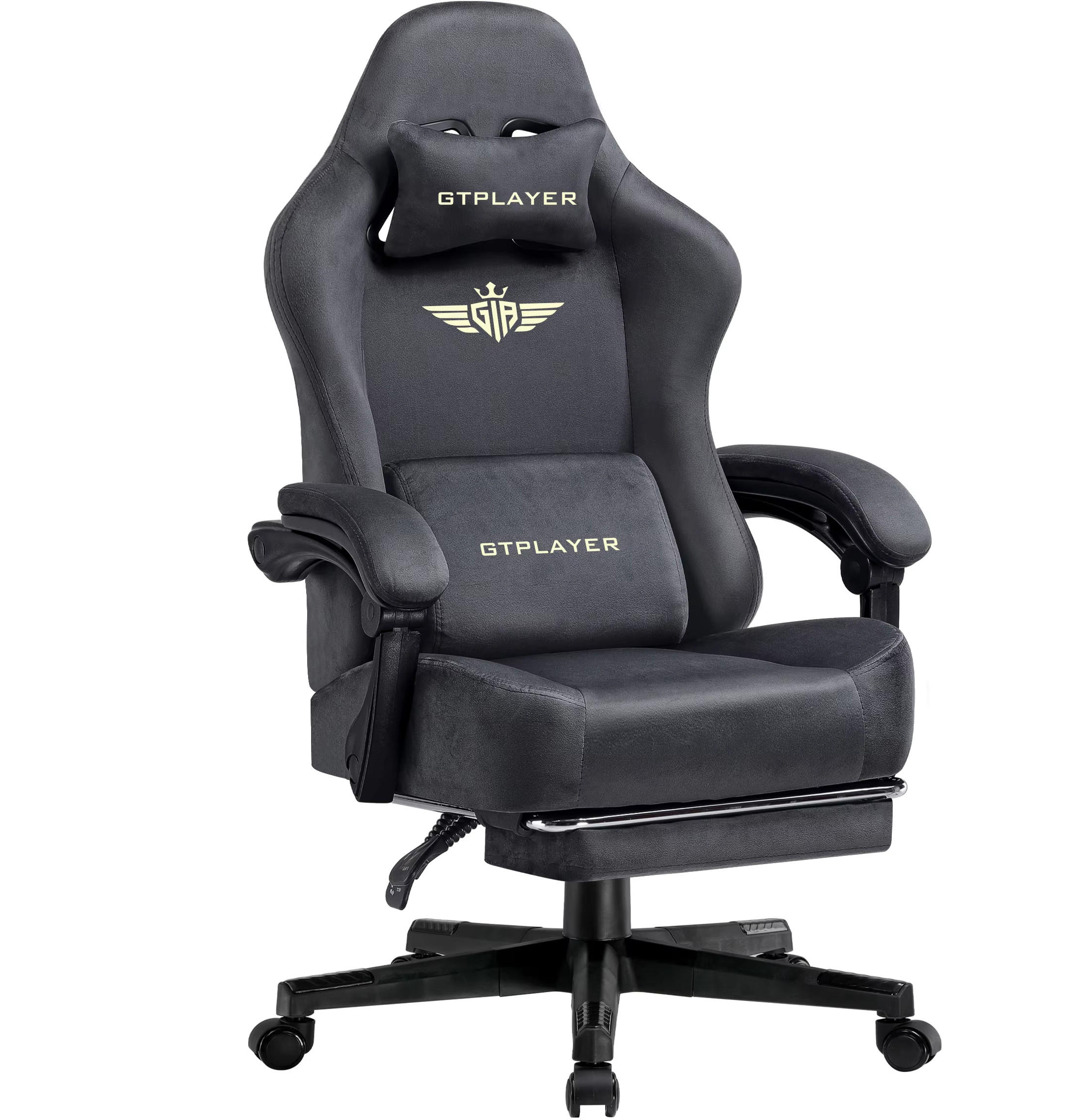 GAMINGSTUHL Stoff Atmungsaktiv Ergonomisch Grau - Dunkelgrau, Metall (67/131/49cm) - Kaket