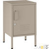 NACHTSCHRANK Baker, Kippschutz, höhenverstellbare Füße, taupe - Taupe, Metall (35/60.5/42.5cm) - tectake