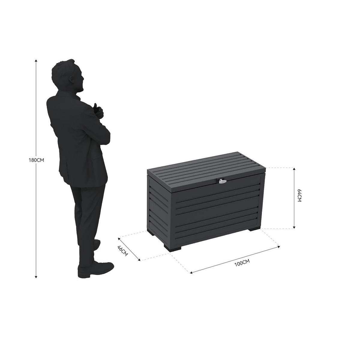 GARTENBOX 284 L Aluminium 100/64/46 cm - Anthrazit, Metall (64/46/100cm) - WEIDE