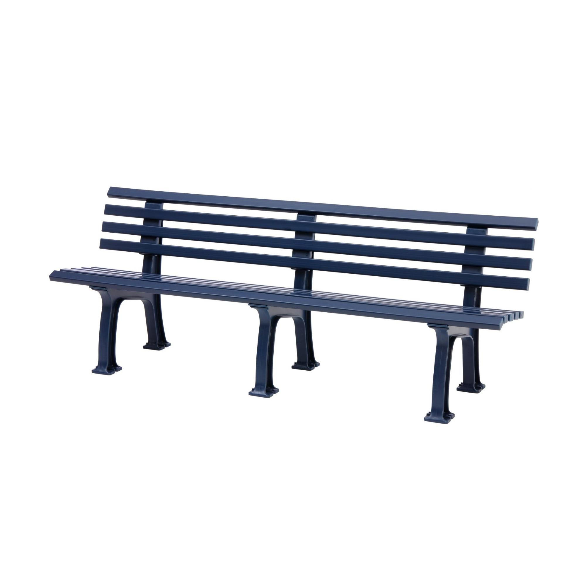 GARTENBANK Antigua 4 Sitzer Blau 74 x 200 x 54 cm Witterungskunststoff & UV Beständiger Kunststoff - Blau, Kunststoff (200/74/54cm) - PROREGAL