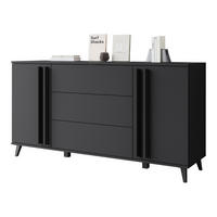 SIDEBOARD Helsinki 150 - Schwarz/Graphitfarben, Holzwerkstoff/Kunststoff (150/78/40cm) - MIRJAN24