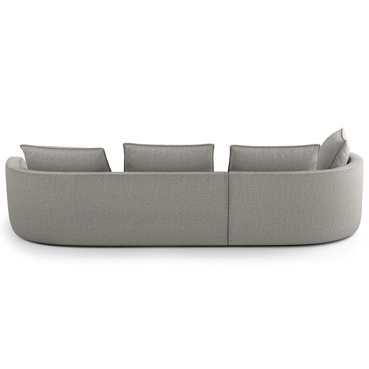 BIGSOFA - Hellgrau/Schwarz, Kunststoff/Textil (322/82/154cm) - home24