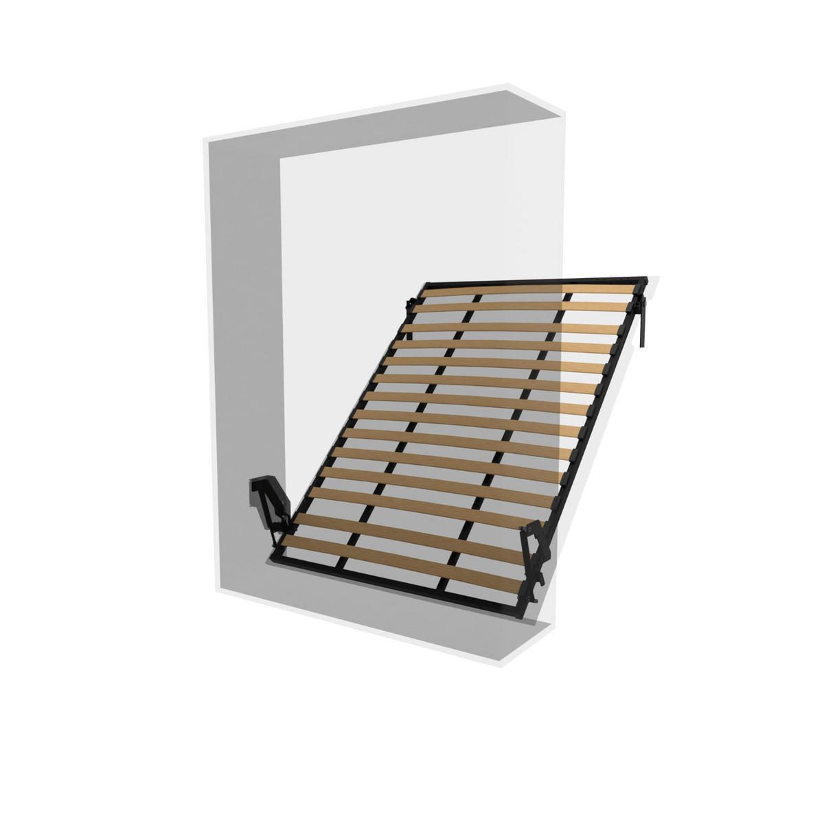 SCHRANKBETT Morphy Einbaubares 140x190 Vertikal - Weiß, Holz/Metall (140/190cm) - WallBedKing