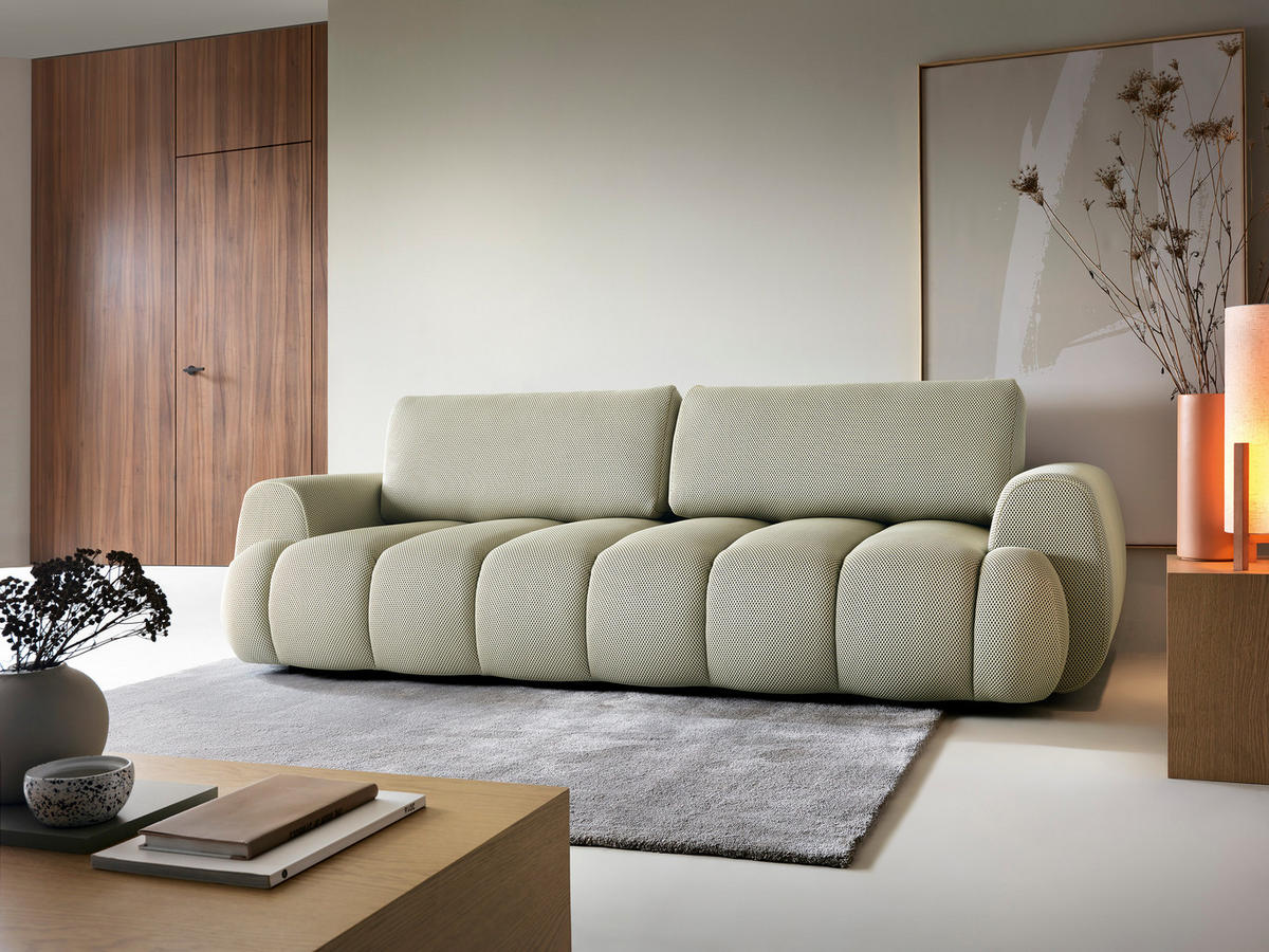 BETTSOFA SITO Braun Tkanina dzianinowa mit Schlaffunktion - Braun, Textil (110/81/263cm) - MASSENO