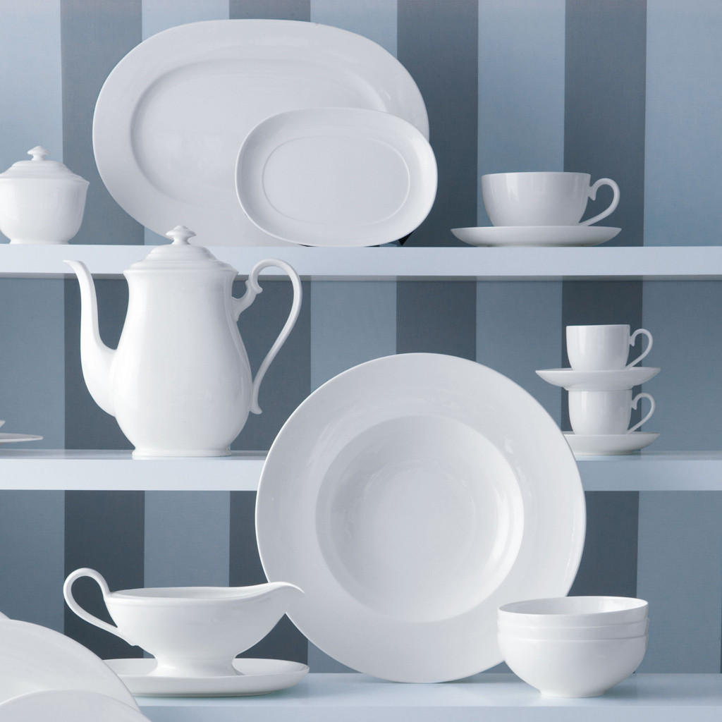 CAFÉ AU LAIT TASSE Royal weiß 370 ml 6er Set - Weiß, Keramik (0.37L) - Villeroy & Boch