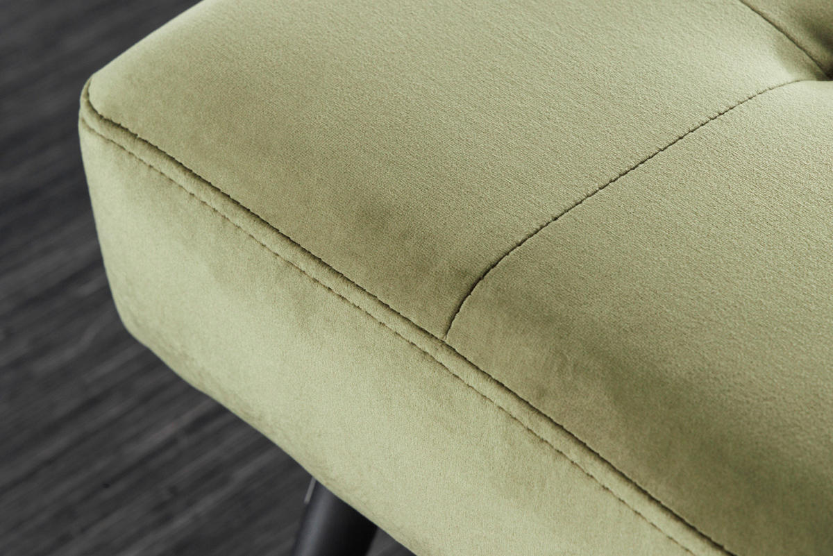 SITZBANK BOUTIQUE Samt Grün 100 cm - Schwarz/Grün, Textil/Metall (100/45/35cm) - riess-ambiente